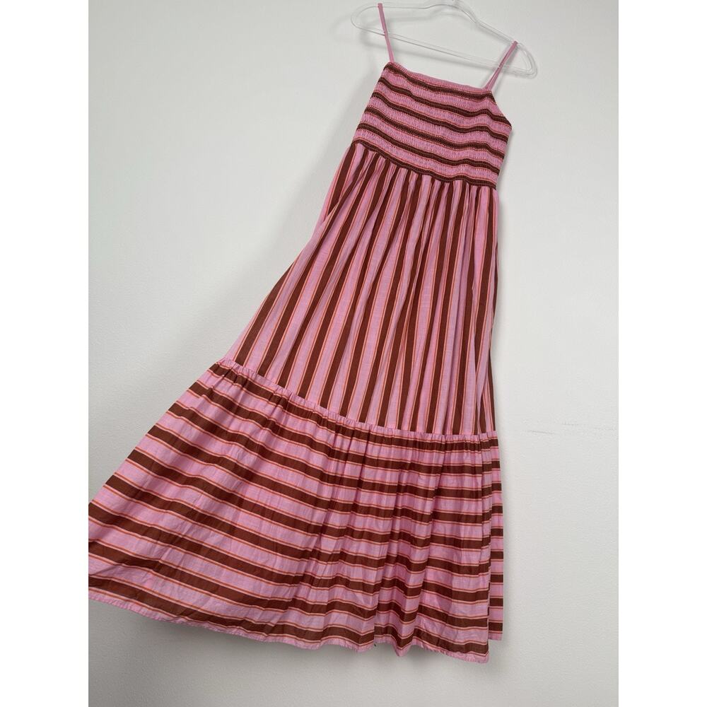 Kate Spade Maxi Dress Calais Stripe Smocked Pink Red $348 Womens M - Picture 8 of 14